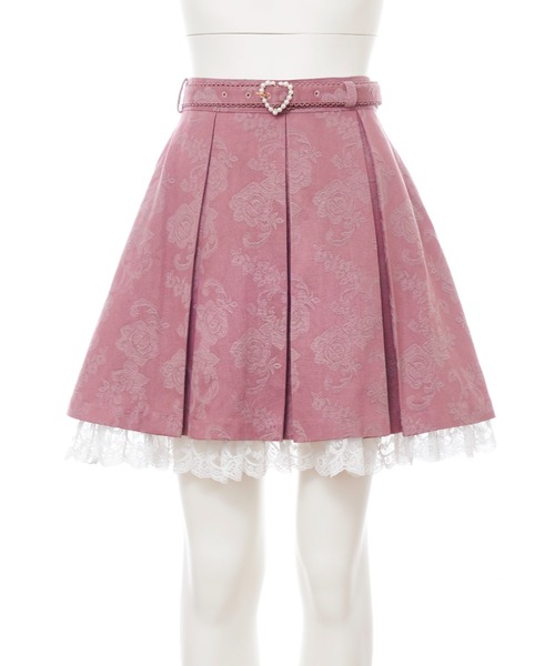 Secret Honey（シークレットハニー）の「ジャガードボックスプリーツスカート（スカート・レディース・ブラック/ピンク/ワインレッド/レッド系その他・MEDIUM）」の8枚目の写真