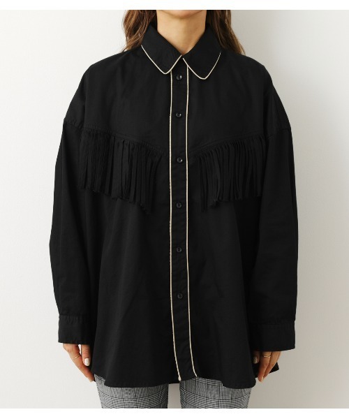 RODEO CROWNS WIDE BOWL（ロデオクラウンズワイドボウル）の「フリンジシャツ（シャツ/ブラウス・レディース・ブラック/ベージュ/ブルー・FREE）」の17枚目の写真