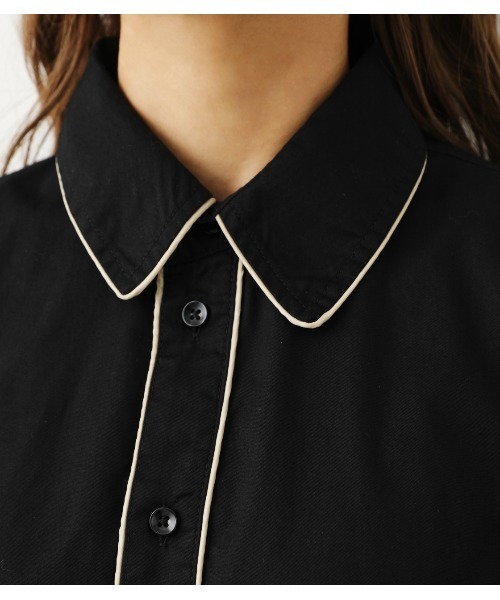 RODEO CROWNS WIDE BOWL（ロデオクラウンズワイドボウル）の「フリンジシャツ（シャツ/ブラウス・レディース・ブラック/ベージュ/ブルー・FREE）」の4枚目の写真