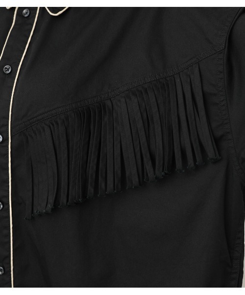 RODEO CROWNS WIDE BOWL（ロデオクラウンズワイドボウル）の「フリンジシャツ（シャツ/ブラウス・レディース・ブラック/ベージュ/ブルー・FREE）」の13枚目の写真