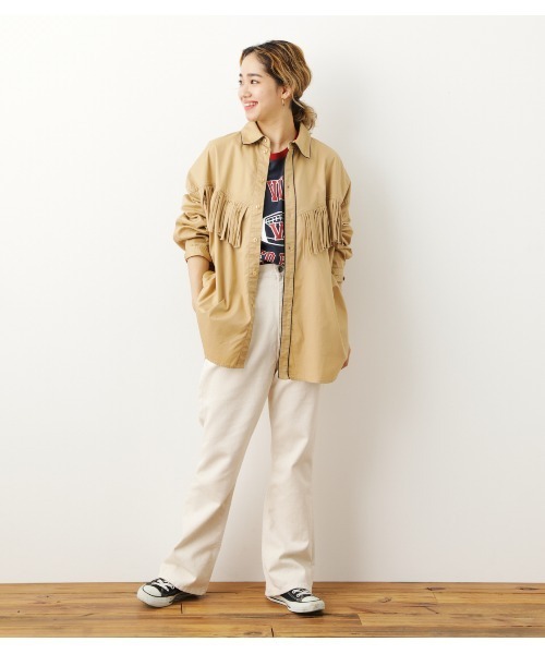 RODEO CROWNS WIDE BOWL（ロデオクラウンズワイドボウル）の「フリンジシャツ（シャツ/ブラウス・レディース・ブラック/ベージュ/ブルー・FREE）」の18枚目の写真