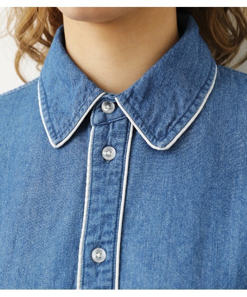 RODEO CROWNS WIDE BOWL（ロデオクラウンズワイドボウル）の「フリンジシャツ（シャツ/ブラウス・レディース・ブラック/ベージュ/ブルー・FREE）」の11枚目の写真