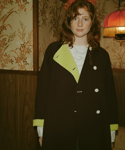 CREOLME（クレオルム）の「(CREOLME)ボンディングビッグジャケット（その他アウター・レディース・ブラウン/ネイビー・ONE SIZE）」の2枚目の写真