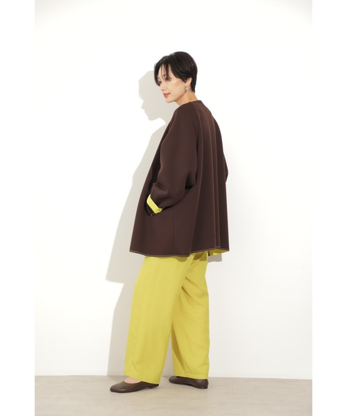 CREOLME（クレオルム）の「(CREOLME)ボンディングビッグジャケット（その他アウター・レディース・ブラウン/ネイビー・ONE SIZE）」の7枚目の写真