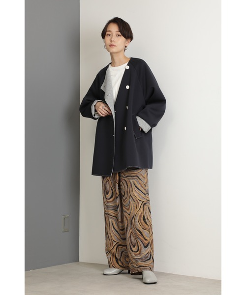 CREOLME（クレオルム）の「(CREOLME)ボンディングビッグジャケット（その他アウター・レディース・ブラウン/ネイビー・ONE SIZE）」の9枚目の写真