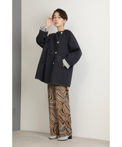 CREOLME（クレオルム）の「(CREOLME)ボンディングビッグジャケット（その他アウター・レディース・ブラウン/ネイビー・ONE SIZE）」の13枚目の写真