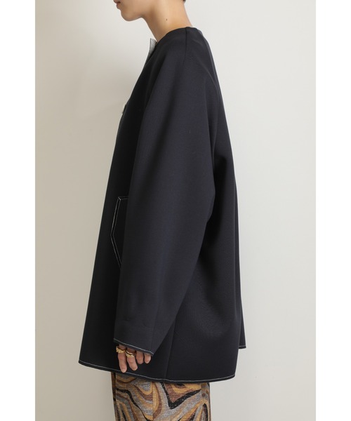 CREOLME（クレオルム）の「(CREOLME)ボンディングビッグジャケット（その他アウター・レディース・ブラウン/ネイビー・ONE SIZE）」の3枚目の写真