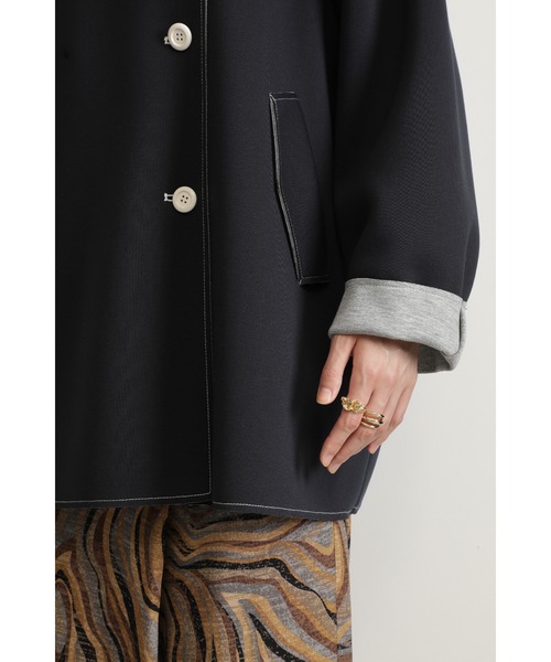 CREOLME（クレオルム）の「(CREOLME)ボンディングビッグジャケット（その他アウター・レディース・ブラウン/ネイビー・ONE SIZE）」の12枚目の写真