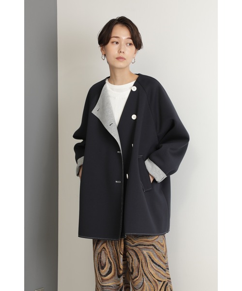 CREOLME（クレオルム）の「(CREOLME)ボンディングビッグジャケット（その他アウター・レディース・ブラウン/ネイビー・ONE SIZE）」の16枚目の写真