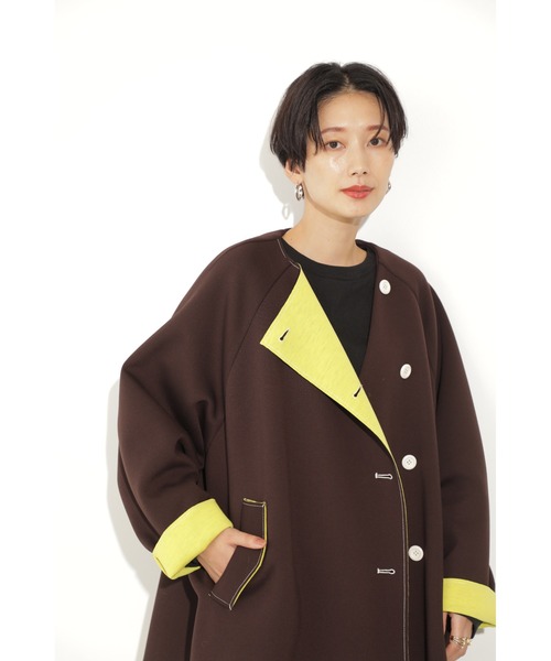 CREOLME（クレオルム）の「(CREOLME)ボンディングビッグジャケット（その他アウター・レディース・ブラウン/ネイビー・ONE SIZE）」の17枚目の写真