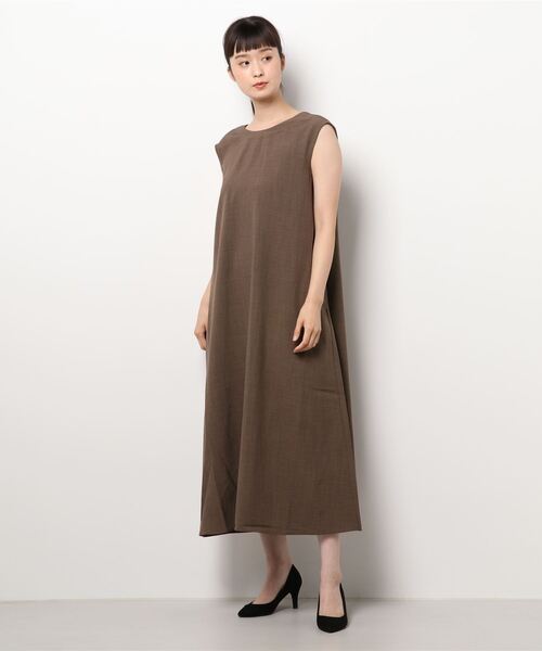 Te chichi TERRASSE（テチチテラス）の「麻調バックリボンワンピース（ワンピース・レディース・ブラック/ブルー/モカ・ﾌﾘ-）」の7枚目の写真