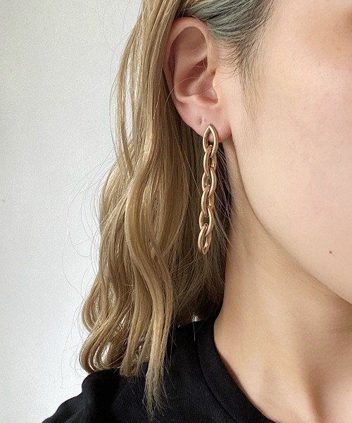 ✡『デザインチェーンピアス』デザインチェーン （レシピNo.KR0574  