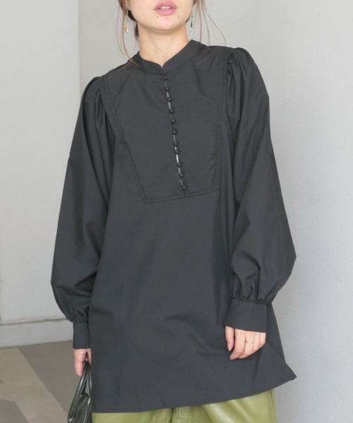 CORNERS（コーナーズ）の「ボリュームスリーブ2wayブラウス（シャツ/ブラウス・レディース・ホワイト/ブラック/ブラウン/グレイッシュベージュ・M）」の3枚目の写真