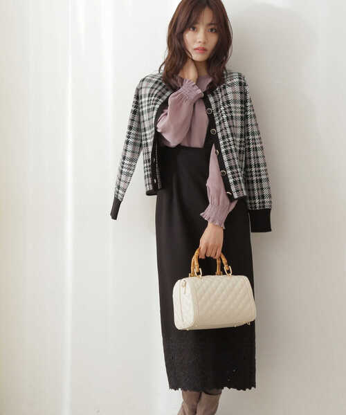 PROPORTION BODY DRESSING（プロポーションボディドレッシング）の「チェックジャガードカーディガン / 1211274904（カーディガン/ボレロ・レディース・ブラック/グレー・SMALL/MEDIUM）」の19枚目の写真