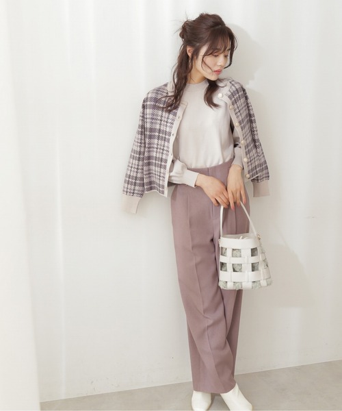 【45rpm/45DASH】タータンチェック変形ボレロ　カーディガン　3 45rpm/45DASH】タータンチェック変形ボレロ カーディガン 3