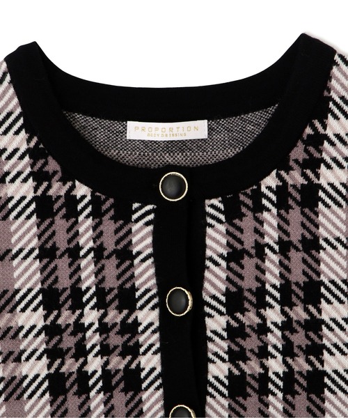 PROPORTION BODY DRESSING（プロポーションボディドレッシング）の「チェックジャガードカーディガン / 1211274904（カーディガン/ボレロ・レディース・ブラック/グレー・SMALL/MEDIUM）」の14枚目の写真