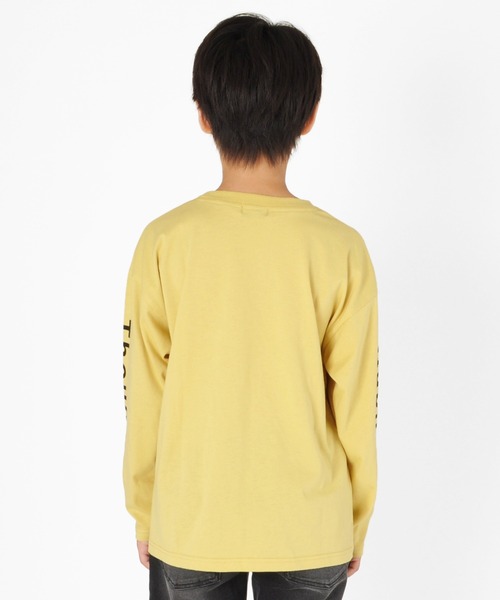 GLAZOS（グラソス）の「天竺・ドロップショルダー袖ロゴフォトプリント長袖Tシャツ（Tシャツ/カットソー・キッズ・ライム/チャコールグレー/ブラウン・140cm/160cm/130cm/150cm/170cm）」の7枚目の写真