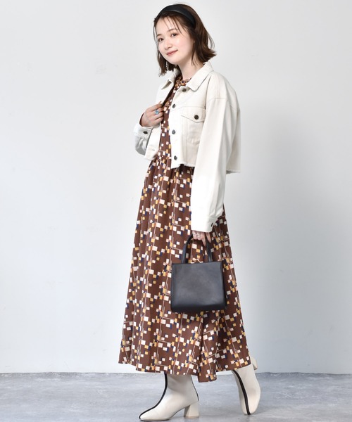 RETRO GIRL（レトロガール）の「ダメージショートGジャン（デニムジャケット・レディース・ブラック/レッド/オフホワイト/ケミカルウォッシュ・FREE）」の18枚目の写真