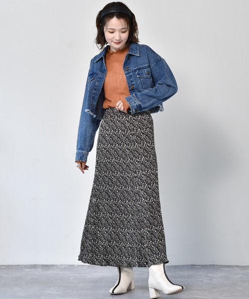 RETRO GIRL（レトロガール）の「ダメージショートGジャン（デニムジャケット・レディース・ブラック/レッド/オフホワイト/ケミカルウォッシュ・FREE）」の9枚目の写真