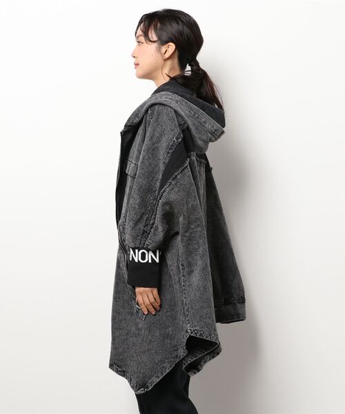 rovtski（ロフトスキー）の「ビッグシルエット デニムアシメフードブルゾン（ブルゾン・レディース・ブラック・FREE）」の15枚目の写真