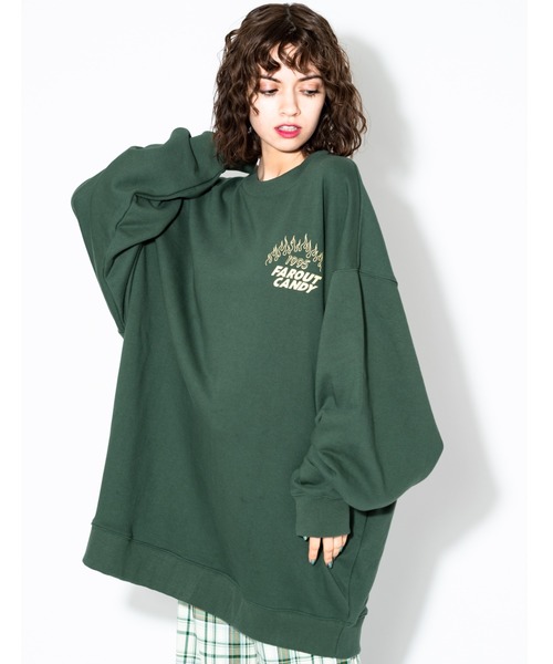 Candy Stripper（キャンディストリッパー）の「DON'T PANIC SWEAT ワンピース（ワンピース・レディース・ブラック/グリーン/アイボリー/パープル・2）」の16枚目の写真