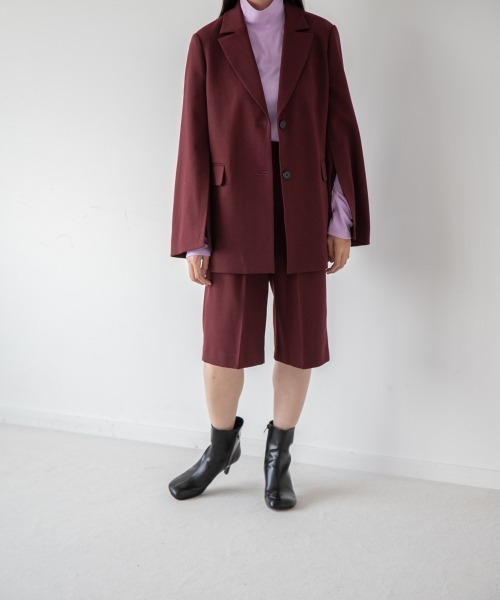 yuw(ユウ)の「TWILL SLIT JACKET 229670(テーラードジャケット・レディース・ネイビー/レッド・FREE)」の10枚目の写真