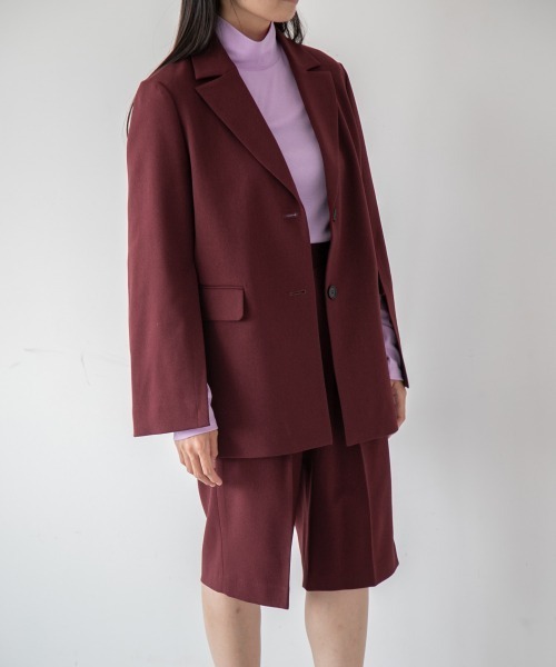 yuw(ユウ)の「TWILL SLIT JACKET 229670(テーラードジャケット・レディース・ネイビー/レッド・FREE)」の5枚目の写真