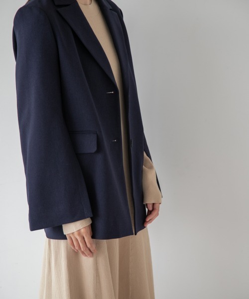 yuw(ユウ)の「TWILL SLIT JACKET 229670(テーラードジャケット・レディース・ネイビー/レッド・FREE)」の6枚目の写真