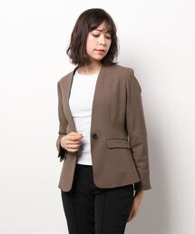 Alexander Julian | ＊アレキサンダージュリアンレディース/ALEXANDER JULIAN：Women ガンクラブチェック セットアップ カラーレスジャケット（セットアップパンツ・スカートございます）(スーツジャケット)