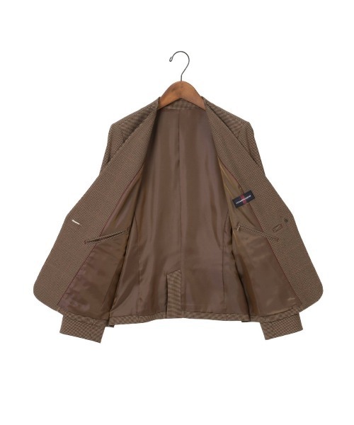 Alexander Julian（アレキサンダージュリアン）の「アレキサンダージュリアンレディース/ALEXANDER JULIAN：Women ガンクラブチェック セットアップ カラーレスジャケット（セットアップパンツ・スカートございます）（スーツジャケット・レディース・ブラウン・MEDIUM/LARGE）」の7枚目の写真