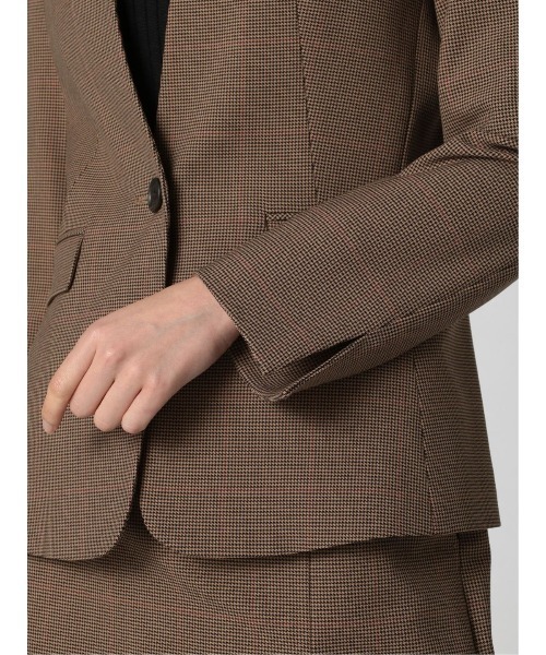 Alexander Julian（アレキサンダージュリアン）の「アレキサンダージュリアンレディース/ALEXANDER JULIAN：Women ガンクラブチェック セットアップ カラーレスジャケット（セットアップパンツ・スカートございます）（スーツジャケット・レディース・ブラウン・MEDIUM/LARGE）」の9枚目の写真