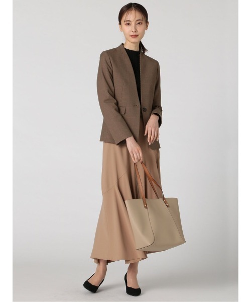 Alexander Julian（アレキサンダージュリアン）の「アレキサンダージュリアンレディース/ALEXANDER JULIAN：Women ガンクラブチェック セットアップ カラーレスジャケット（セットアップパンツ・スカートございます）（スーツジャケット・レディース・ブラウン・MEDIUM/LARGE）」の17枚目の写真