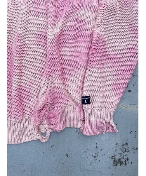 FIG&VIPER（フィグアンドバイパー）の「タイダイダメージBIGニット（ニット/セーター・レディース・ピンク/カーキ/アイボリー・FREE）」の6枚目の写真