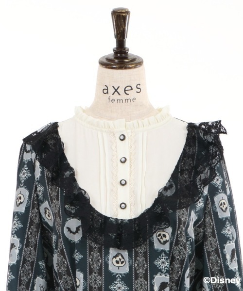 axes femme（アクシーズファム）の「ディズニーヴィランズ／ＯＰ（ワンピース・レディース・パープル/ブラック/ダークグリーン・MEDIUM）」の21枚目の写真