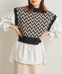 prose verse | ジャガード編みドッキングニット(ニット/セーター)