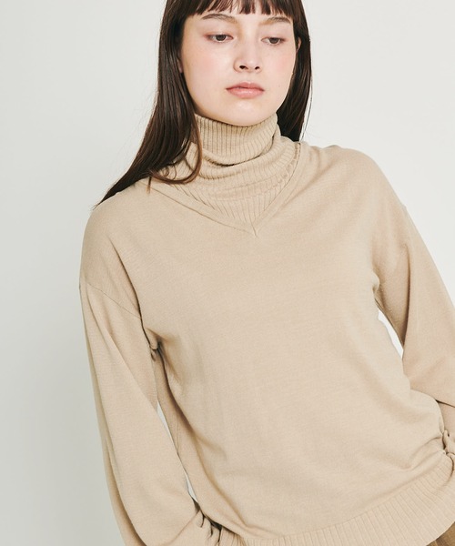 ikka(イッカ)の「√M ルートエム パフスリーブニット(ニット/セーター・レディース・エンジ/キャメル/ダークネイビー・M/L)」の15枚目の写真