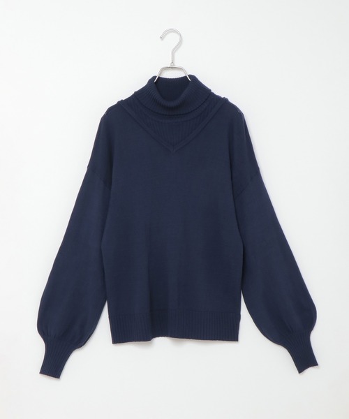 ikka(イッカ)の「√M ルートエム パフスリーブニット(ニット/セーター・レディース・エンジ/キャメル/ダークネイビー・M/L)」の7枚目の写真