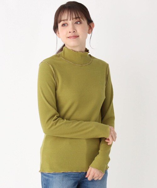 ITS'DEMO（イッツデモ）の「◆テレコメロウハイネックプルオーバー（Tシャツ/カットソー・レディース・こしょう色系6/ブラウン系その他/アイボリー/ブラック・38/40）」の4枚目の写真