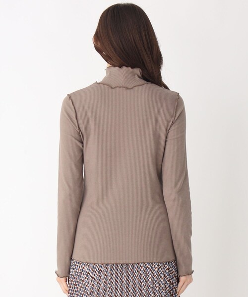 ITS'DEMO（イッツデモ）の「◆テレコメロウハイネックプルオーバー（Tシャツ/カットソー・レディース・こしょう色系6/ブラウン系その他/アイボリー/ブラック・38/40）」の12枚目の写真