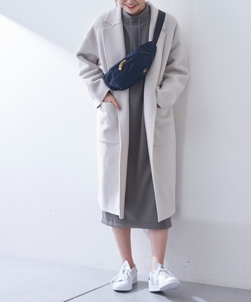 COLLAGE GALLARDAGALANTE（コラージュガリャルダガランテ）の「【インスタライブ紹介♪】ウールダブルフェイスコート（チェスターコート・レディース・ブラック/ブラウン/グレイッシュベージュ・FREE）」の13枚目の写真