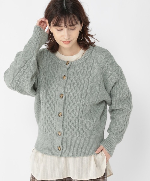 studio CLIP（スタディオクリップ）の「ダブルフロントあったかふわふわカーディガンプルオーバー（カーディガン/ボレロ・レディース・ライトグレー/ピンク/グリーン/ブラウン・FREE）」の4枚目の写真