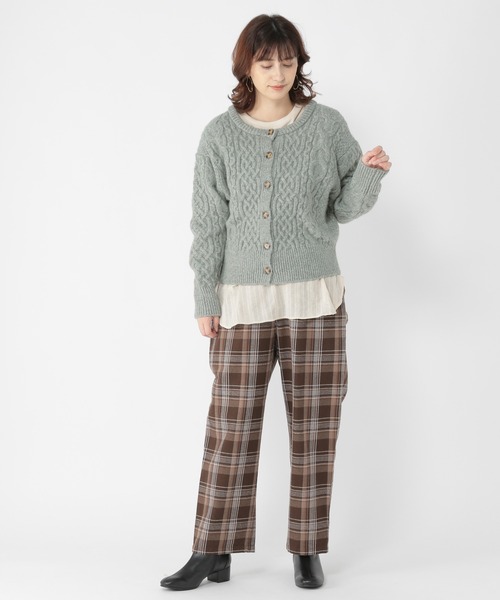 studio CLIP（スタディオクリップ）の「ダブルフロントあったかふわふわカーディガンプルオーバー（カーディガン/ボレロ・レディース・ライトグレー/ピンク/グリーン/ブラウン・FREE）」の11枚目の写真