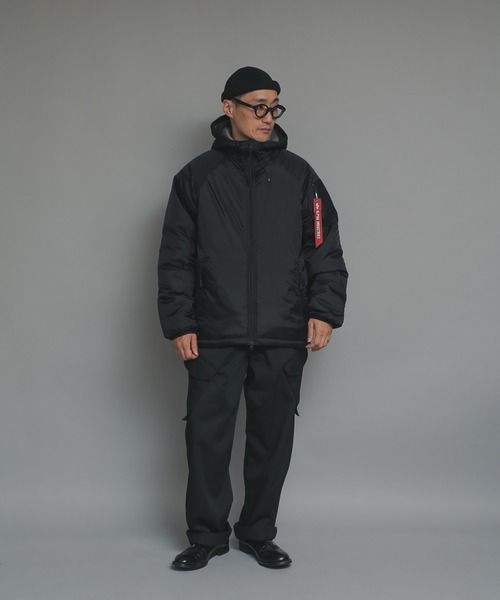 Alpha Industries(アルファインダストリーズ)の「ALPHA アルファ TA1565 THERMOLITE COLD PARKA(サーモライト コールド パーカ)(ダウンジャケット/コート・メンズ・ブラック・XL/L/M)」の9枚目の写真