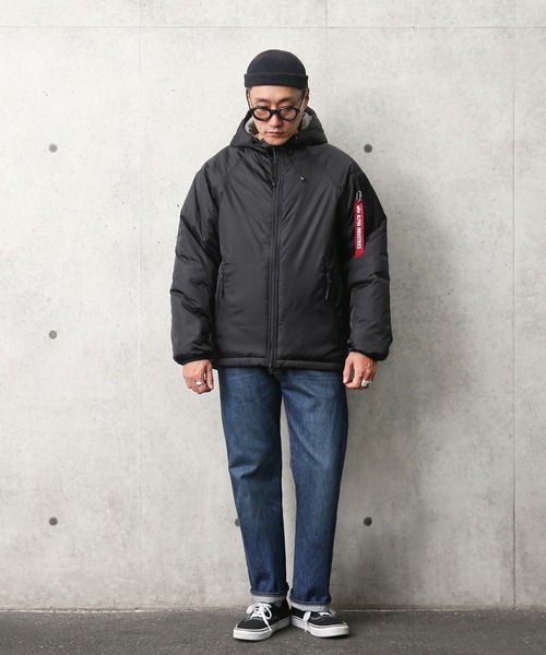 Alpha Industries(アルファインダストリーズ)の「ALPHA アルファ TA1565 THERMOLITE COLD PARKA(サーモライト コールド パーカ)(ダウンジャケット/コート・メンズ・ブラック・XL/L/M)」の12枚目の写真