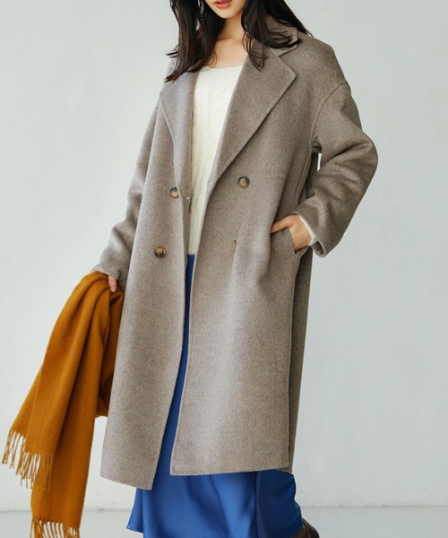 SAISON DE PAPILLON(セゾンドパピヨン)の「オーバーサイズチェスターコート(チェスターコート・レディース・ベージュ/ブラウン/グレー/ブラック・フリー)」の3枚目の写真