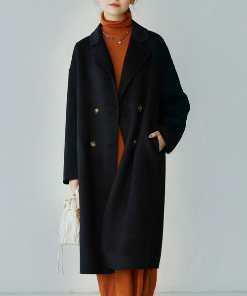 SAISON DE PAPILLON(セゾンドパピヨン)の「オーバーサイズチェスターコート(チェスターコート・レディース・ベージュ/ブラウン/グレー/ブラック・フリー)」の2枚目の写真