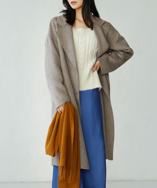 SAISON DE PAPILLON(セゾンドパピヨン)の「オーバーサイズチェスターコート(チェスターコート・レディース・ベージュ/ブラウン/グレー/ブラック・フリー)」の15枚目の写真