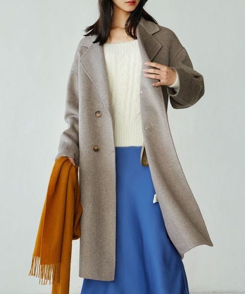 SAISON DE PAPILLON(セゾンドパピヨン)の「オーバーサイズチェスターコート(チェスターコート・レディース・ベージュ/ブラウン/グレー/ブラック・フリー)」の16枚目の写真