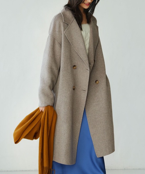 SAISON DE PAPILLON(セゾンドパピヨン)の「オーバーサイズチェスターコート(チェスターコート・レディース・ベージュ/ブラウン/グレー/ブラック・フリー)」の17枚目の写真