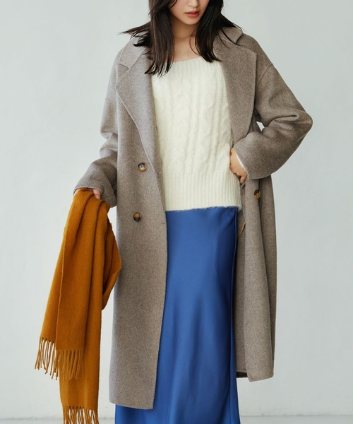 SAISON DE PAPILLON(セゾンドパピヨン)の「オーバーサイズチェスターコート(チェスターコート・レディース・ベージュ/ブラウン/グレー/ブラック・フリー)」の21枚目の写真